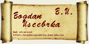 Bogdan Ušćebrka vizit kartica